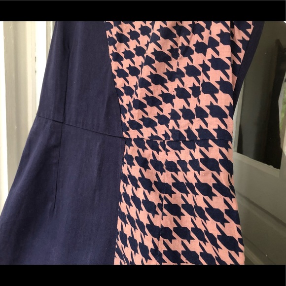 Houndstooth pattern color block dresss - Picture 4 of 8